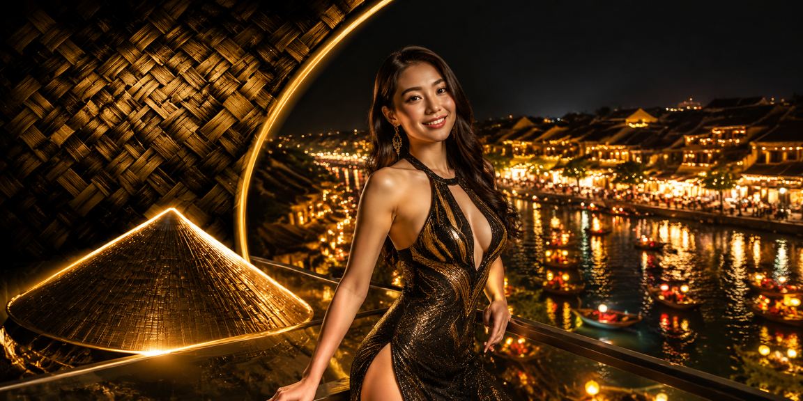 Nón lá truyền thống Hội An dưới nắng vàng – biểu tượng văn hóa gợi cảm hứng cho giao diện slots địa phương