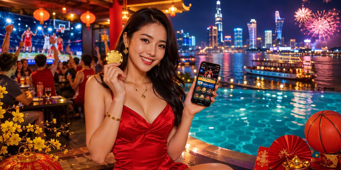 Người dùng vùng Mekong theo dõi cá cược bóng rổ trong lễ hội Tết trên điện thoại